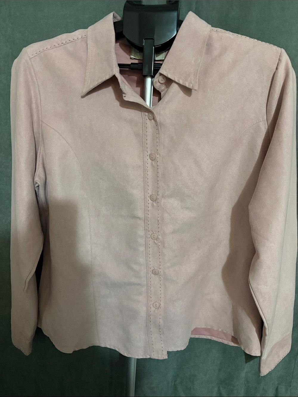 Women's Blush Button-Front Shirt Jacket
